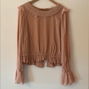 FOR LOVE & LEMONS Evie Button Blush Blouse.